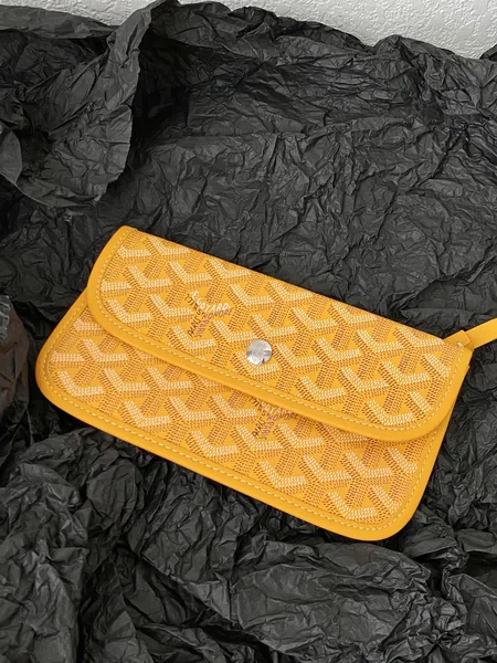 Goyard Yellow Goyardine Canvas  Chevroches Calfskin Saint Louis PM Tote product view 7