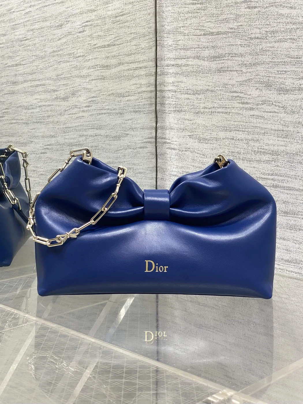 Dior Bow Bag Navy Lambskin product view 2
