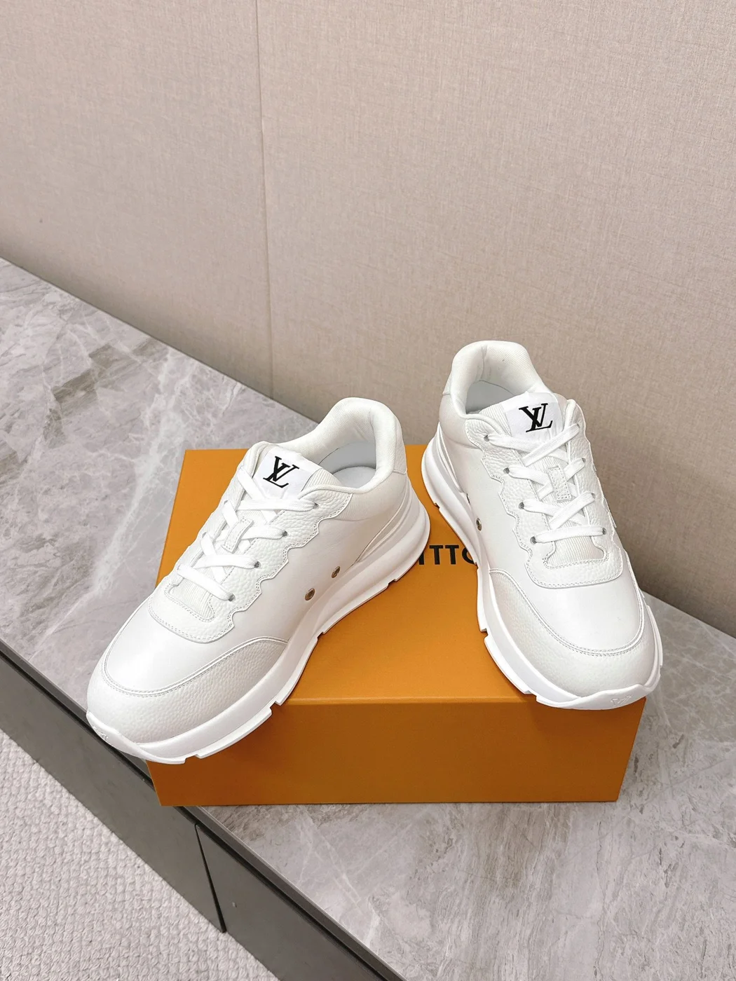 Louis Vuitton Women White Leather Sneakers product view 6