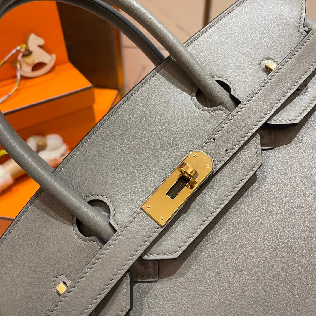 Hermès Birkin 30 cm Grey Swift Leather Gold Hardware Bag product view 5