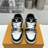 Louis Vuitton Women Black White Leather Sneakers product view 1