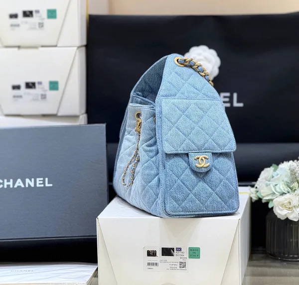 Chanel 25 Small In Blue 30 Denim Gold Hardware Bag product view 3