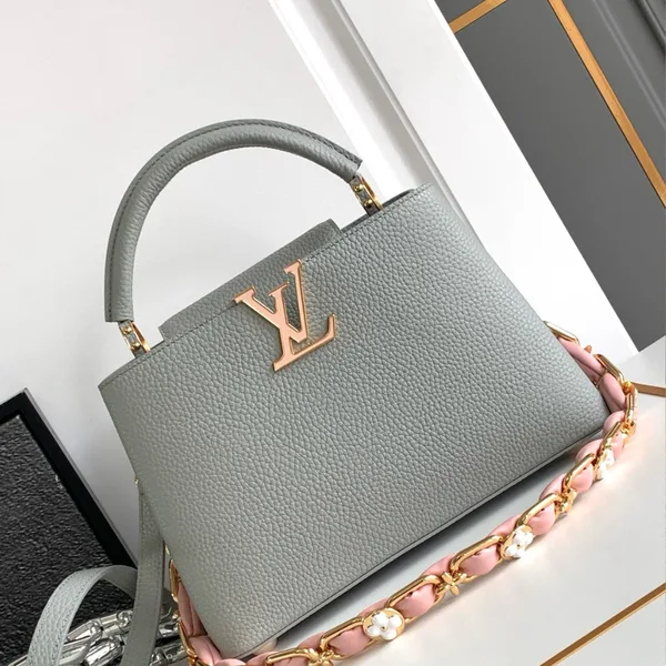 Louis Vuitton Capucines BB Woman’s Grey Blue Handbags 27x18x9cm product view 1