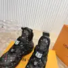 Louis Vuitton Women Black Leather Multicolor Logo Sneakers product view 2