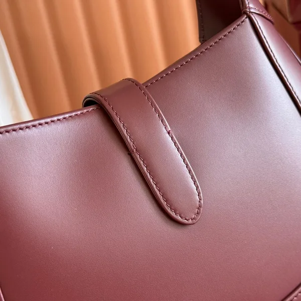 Gucci Jackie Small Shoulder Bag 27 In Burgundy Red Calfskin Gold Hardware product view 6