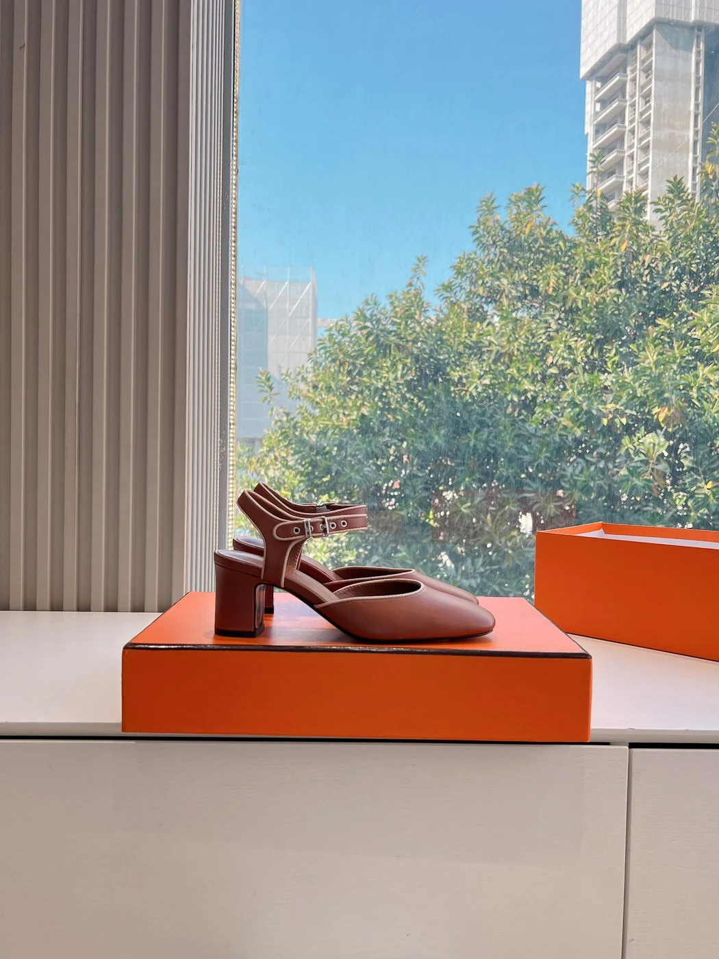 Hermès Women Brown Leather Heels product view 6