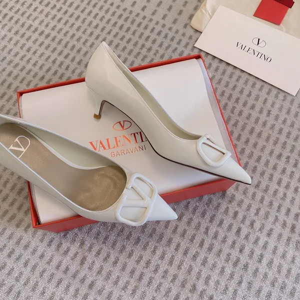 Valentino Women White Patent Leather Pointed Flats product view 3