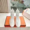 Hermès Women White Mesh Leather Sneakers product view 1