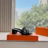 Hermès Women Black Leather Studded Mules product view 2