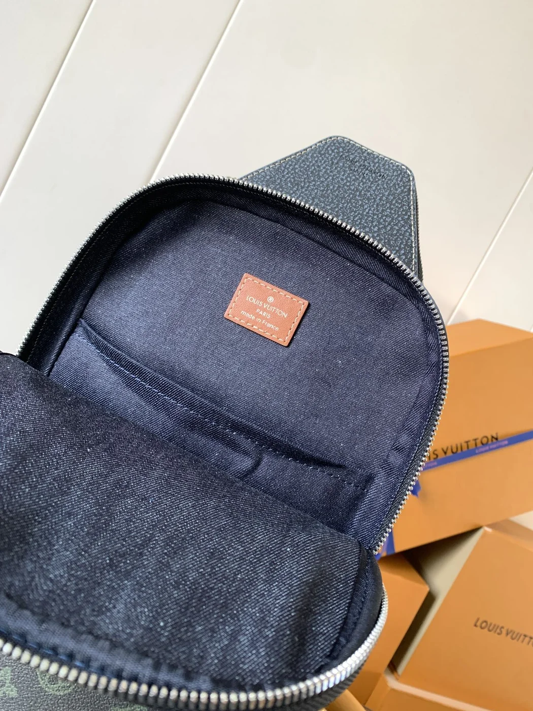 Louis Vuitton Avenue Slingbag 31 In Black Monogram Canvas With Brown Logo Bag product view 7