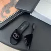 Chanel Women Black Velvet Quilted Slides product view 3