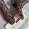 Valentino Women Brown Fabric Logo Pattern Boots product view 6