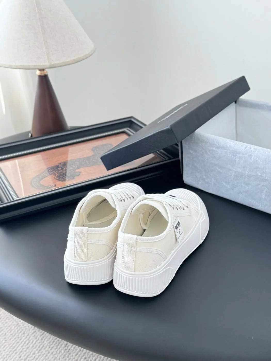 Chanel Women White Canvas Sneakers product view 3