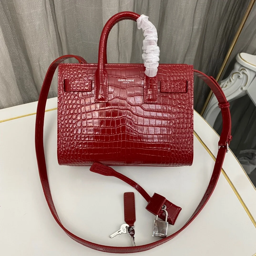 Saint Laurent Paris Saint Laurent Red Croc Embossed Leather Nano Classic Sac De Jour Tote product view 1