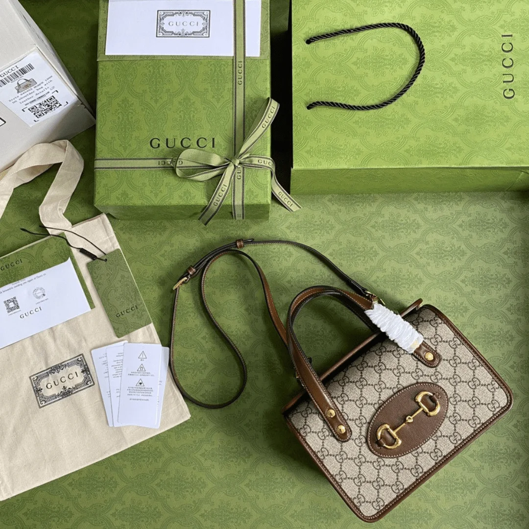 Gucci 1955 Women’s Handbag with Brown Handle 23x16x12cm product view 1
