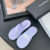 Chanel Women Light Purple Leather Slides product view 5