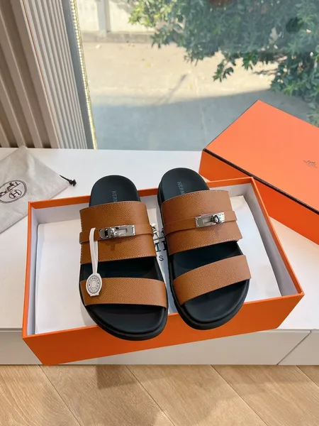 Hermès Women Brown Leather Straps Sandals product view 1