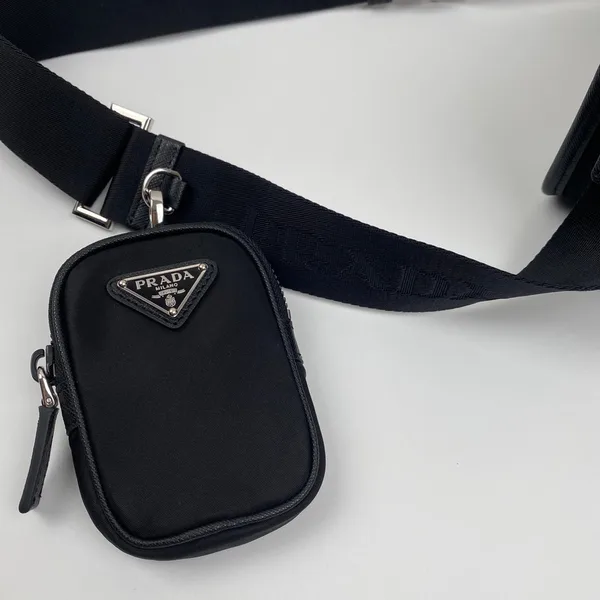 Prada Messenger Bag 22 In Black Re-Nylon product view 3