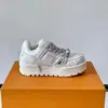 Louis Vuitton Men White Leather Sneakers With Black Splatter product view 6