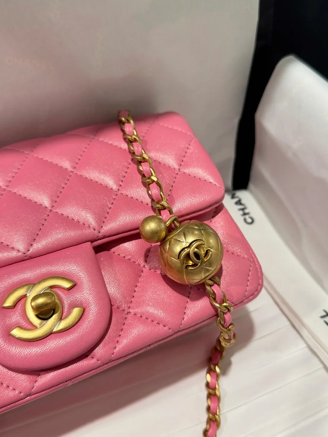 Chanel Classic Flap Mini Pink Gold Hardware 20 cm Bag product view 7