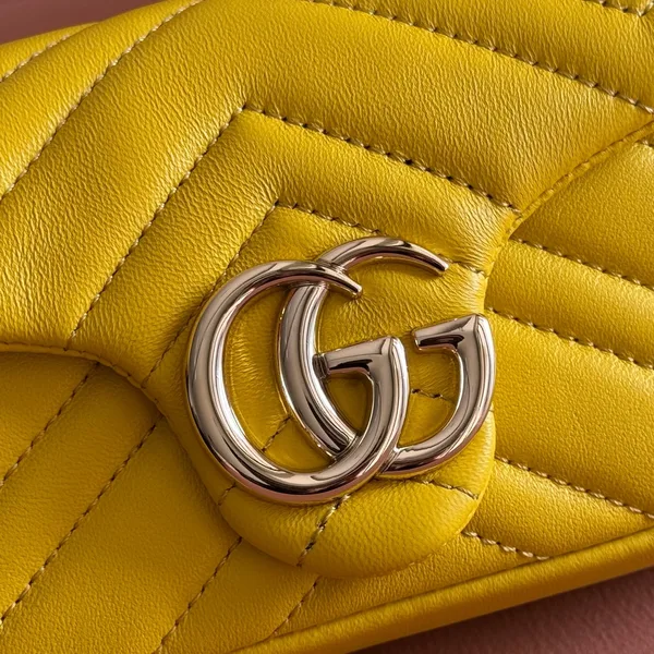 Gucci GG Marmont Bag 16 In Yellow Lambskin product view 7