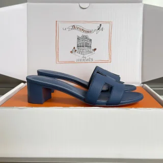 Hermès Oran Heeled Sandals Dark Blue product view 2
