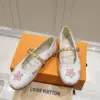 Louis Vuitton Women White Leather Pink Floral Mary Janes product view 5