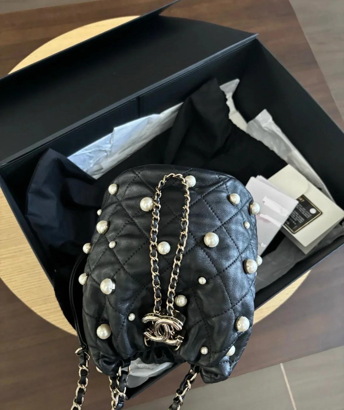 Chanel Bucket Pearl Bag SS21 product view 3