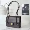 Chanel Preppy Coco Small Flap Bag in dark brown product view 3