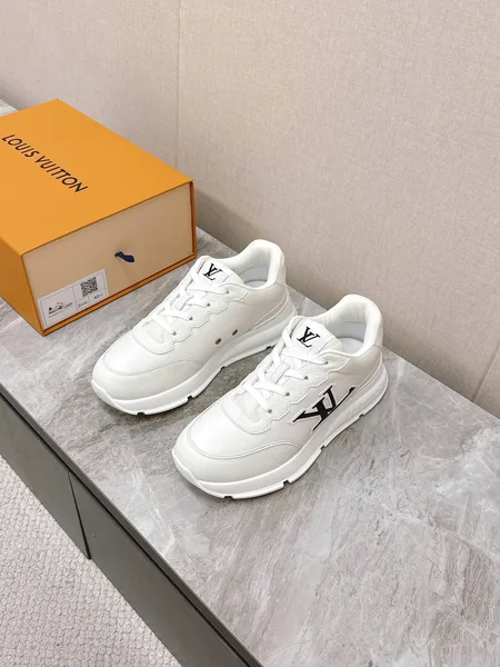 Louis Vuitton Women White Leather Sneakers product view 1