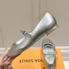 Louis Vuitton Women Silver Leather Mary Jane Flats product view 6