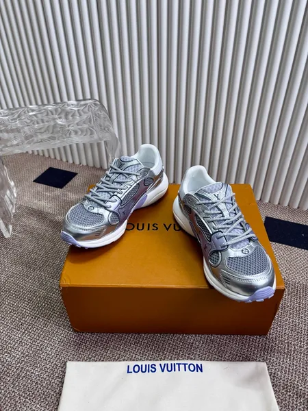 Louis Vuitton Women Silver Mesh And Leather Sneakers product view 1
