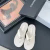 Chanel Women White Leather Thong Sandals product view 1