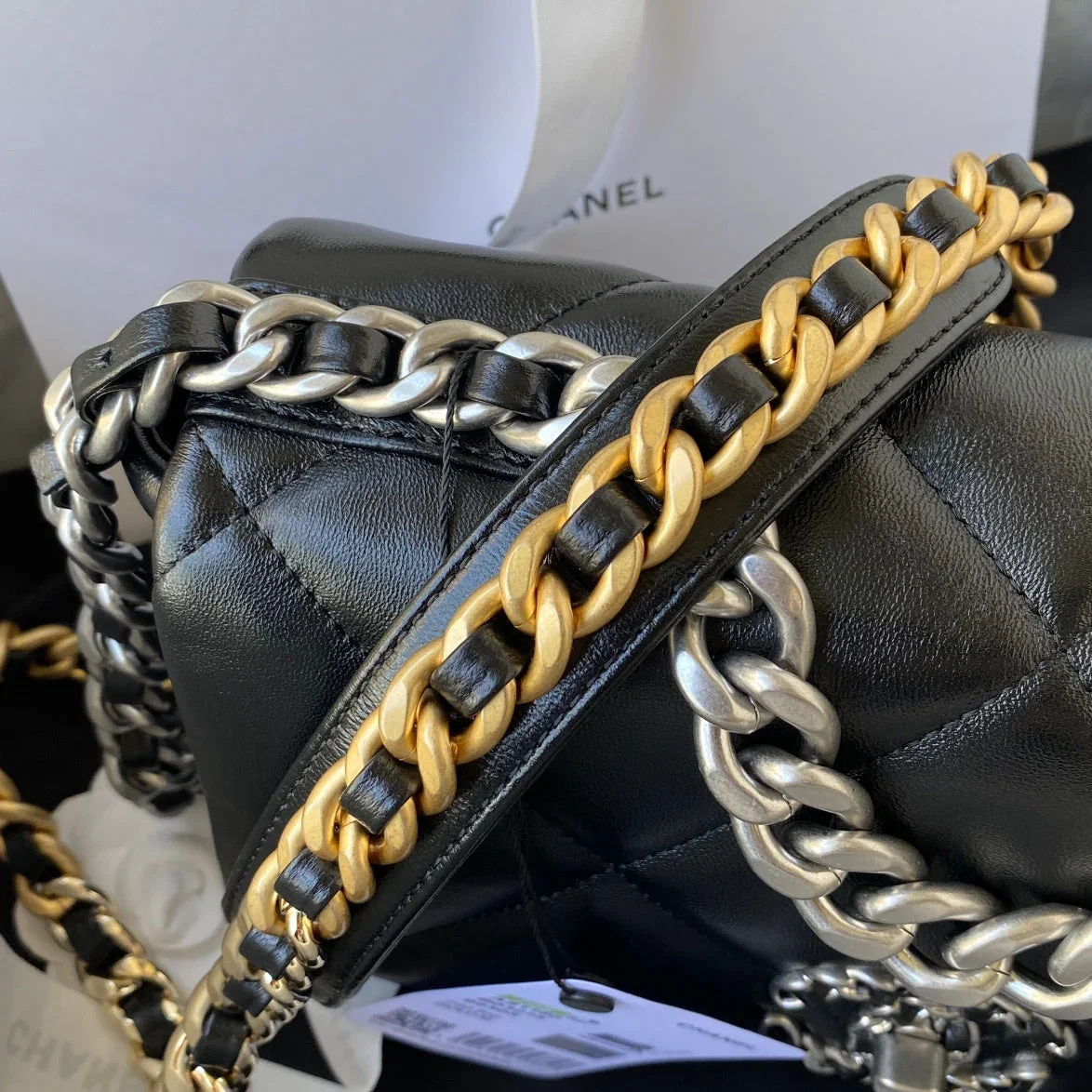 Chanel Cc Medium 26 Flap Bag In Black Lambskin product view 2