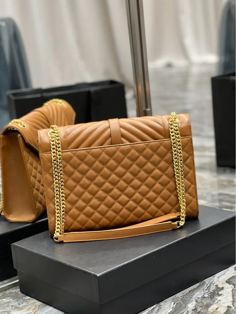 Saint Laurent Medium Envelope Bag in caramel product view 6