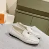 Louis Vuitton Women White Leather Studded Loafers product view 3