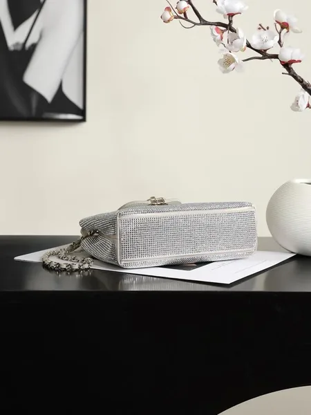Chanel Mini Tote in Silvery Strass Gold Hardware product view 2