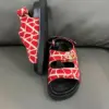 Valentino Women Red Patterned Fabric Sandals product view 4