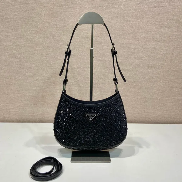 Prada Cleo crystal-embellished Shoulder Bag product view 1