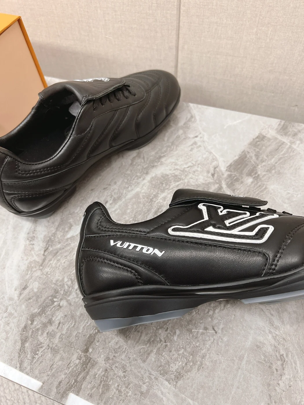 Louis Vuitton Women Black Leather Sneakers product view 2