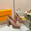 Louis Vuitton Women Pink Leather Quilted Block Heels product view 2