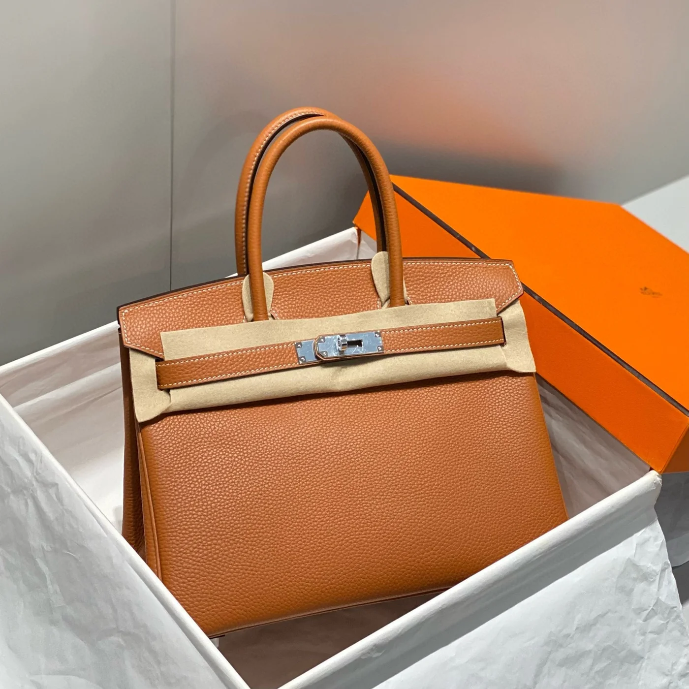 Hermès Birkin 30 Brown Togo Leather Silver Hardware Bag product view 1