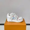 Louis Vuitton Men White Leather Multicolor Pattern Sneakers product view 6
