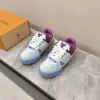 Louis Vuitton Women Blue White Leather Sneakers product view 1
