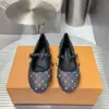 Louis Vuitton Women Black Leather Multicolor Monogram Mary Jane Flats product view 1