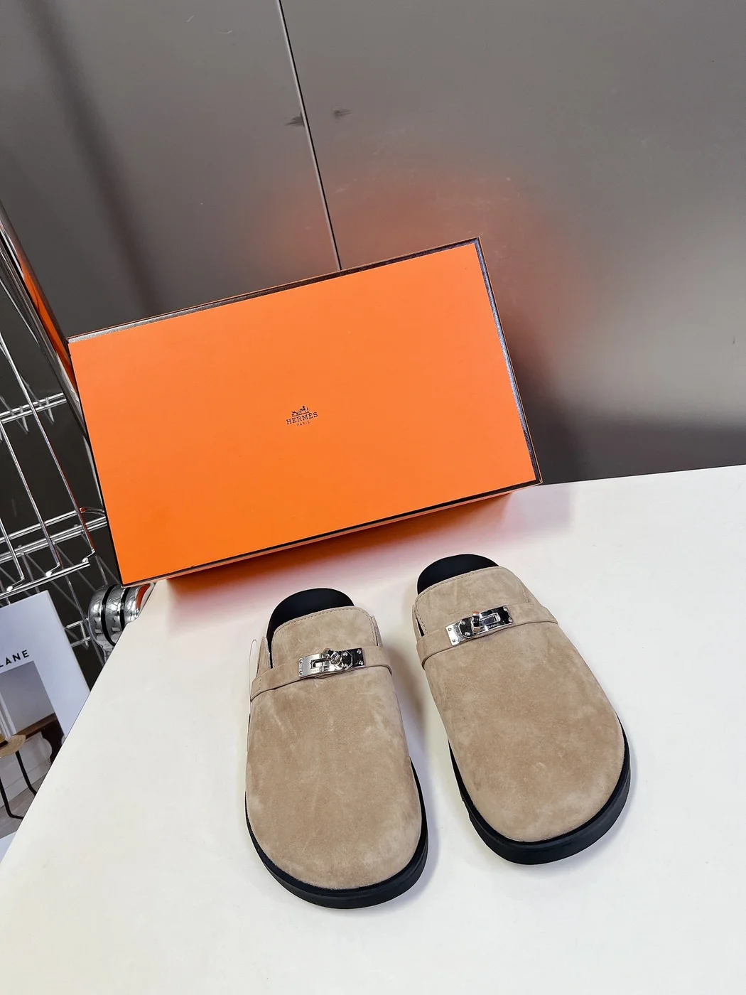 Hermès Women Beige Suede Mules product view 1
