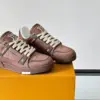 Louis Vuitton Men Brown Suede Leather Sneakers product view 6
