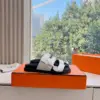 Hermès Women White Leather Straps Flat Sandals product view 2