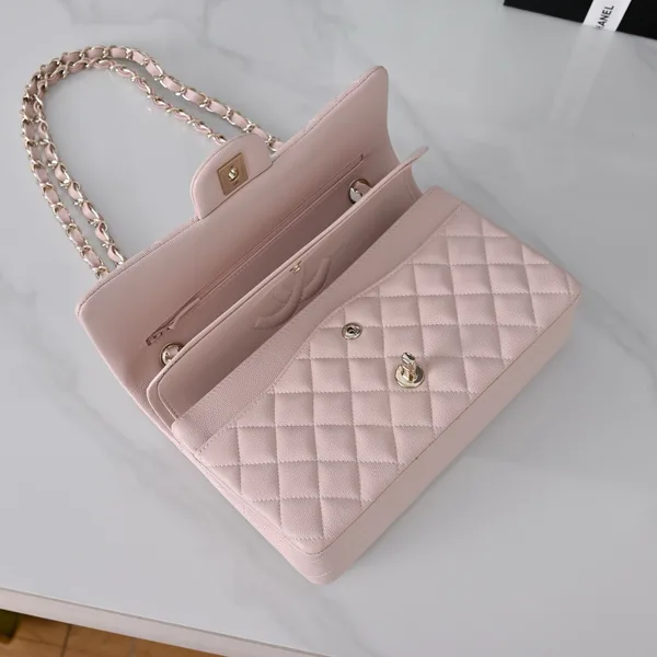 Chanel Classic Flap Medium Light Pink Silver Hardware Bag product view 4