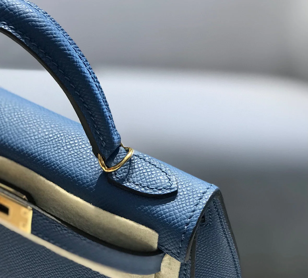 Hermès Mini 20 Blue Epsom Gold Hardware Bag product view 7